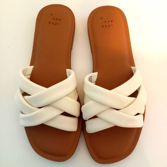 a. new day Shoes - Womens Rory Padded Slide Sandals- A New Day White Size 8.5